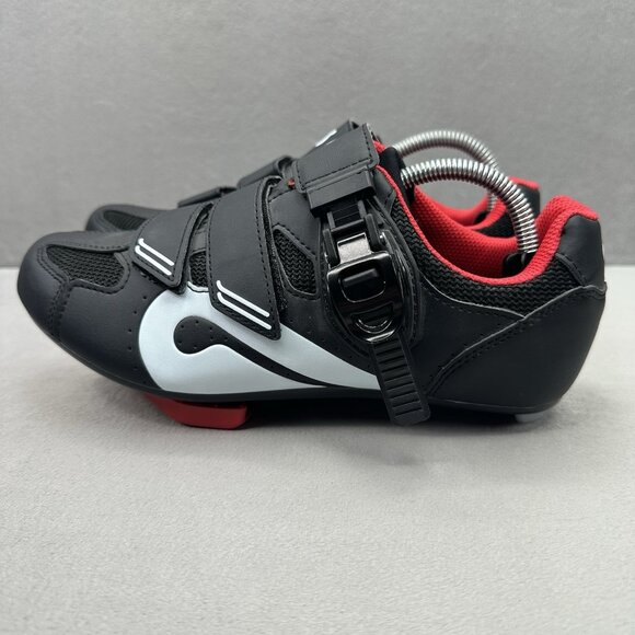 Peloton PL-SH-02 Womens Size 38 (US 7) Cycling Shoes Spin Bike Black White Red - Picture 3 of 8